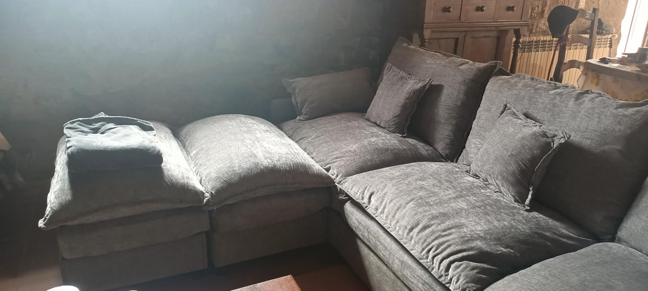 Customer photo of the deep seat cushions up close