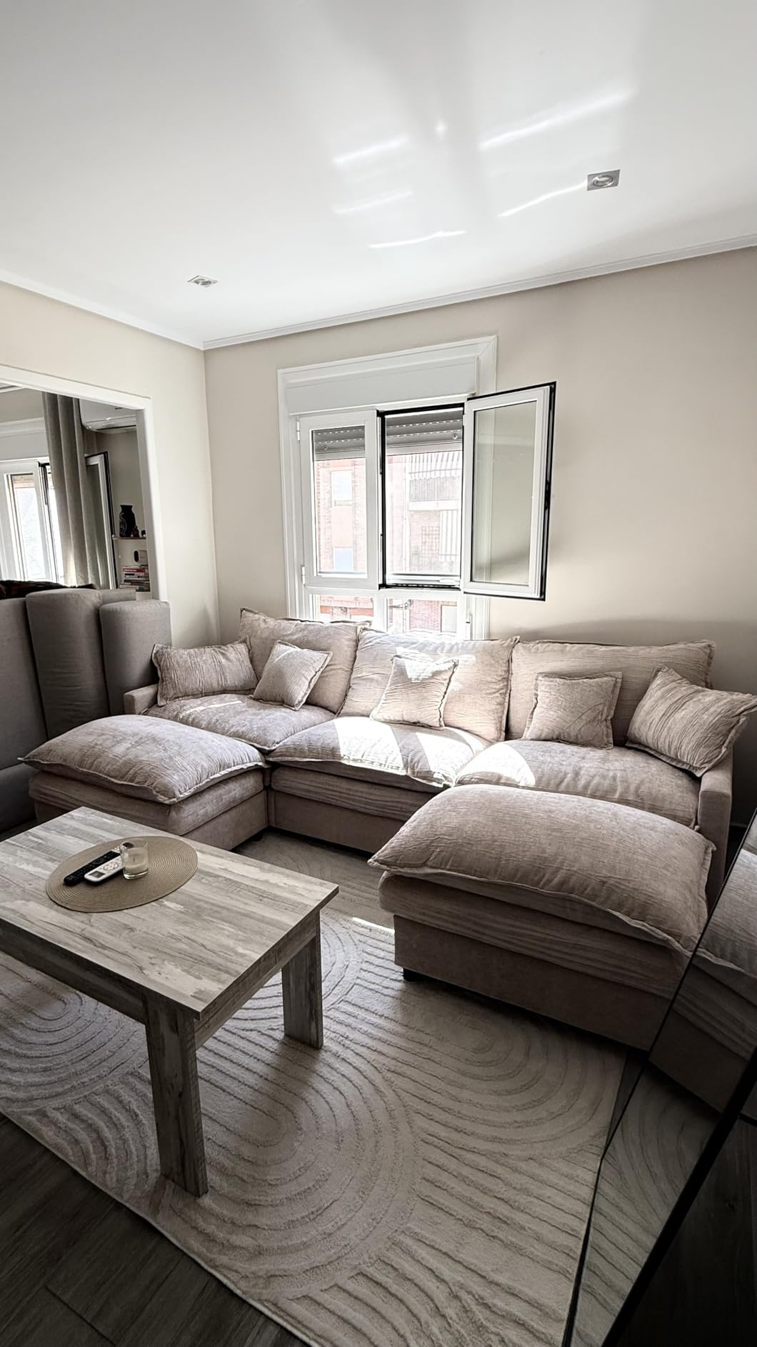 Customer photo of the sofa with a cat relaxing on it
